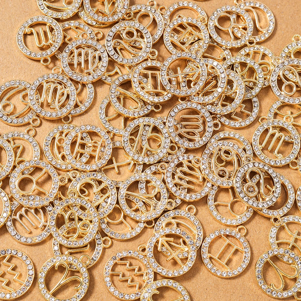 10 pçs liga strass constelação encantos pingente para colar brincos pulseira diy jóias fazendo acessórios suprimentos