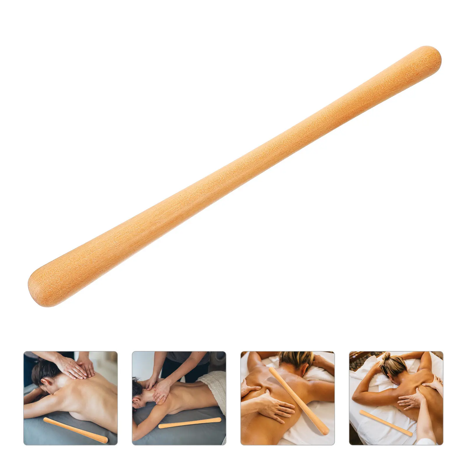Bastão de Massagem Manual em Madeira, Ferramenta de Massagem Corporal para Relaxamento Profundo dos Músculos, Melhoria da Circulação nos Ombros, Costas, Pescoço e Pernas, Portátil