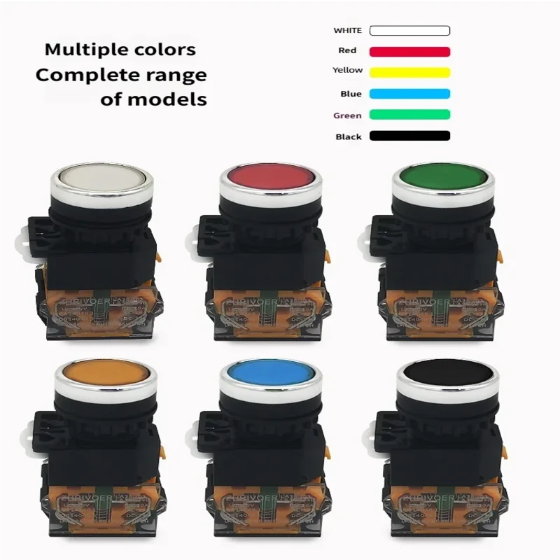 ON-OFF لحظة/الإغلاق مفتاح بـزر دفع 22 مللي متر 4 مسامير دائرية صغيرة الحجم شقة لوحة مستديرة انقطاع LA38-11BN LA38-11BNZS #1