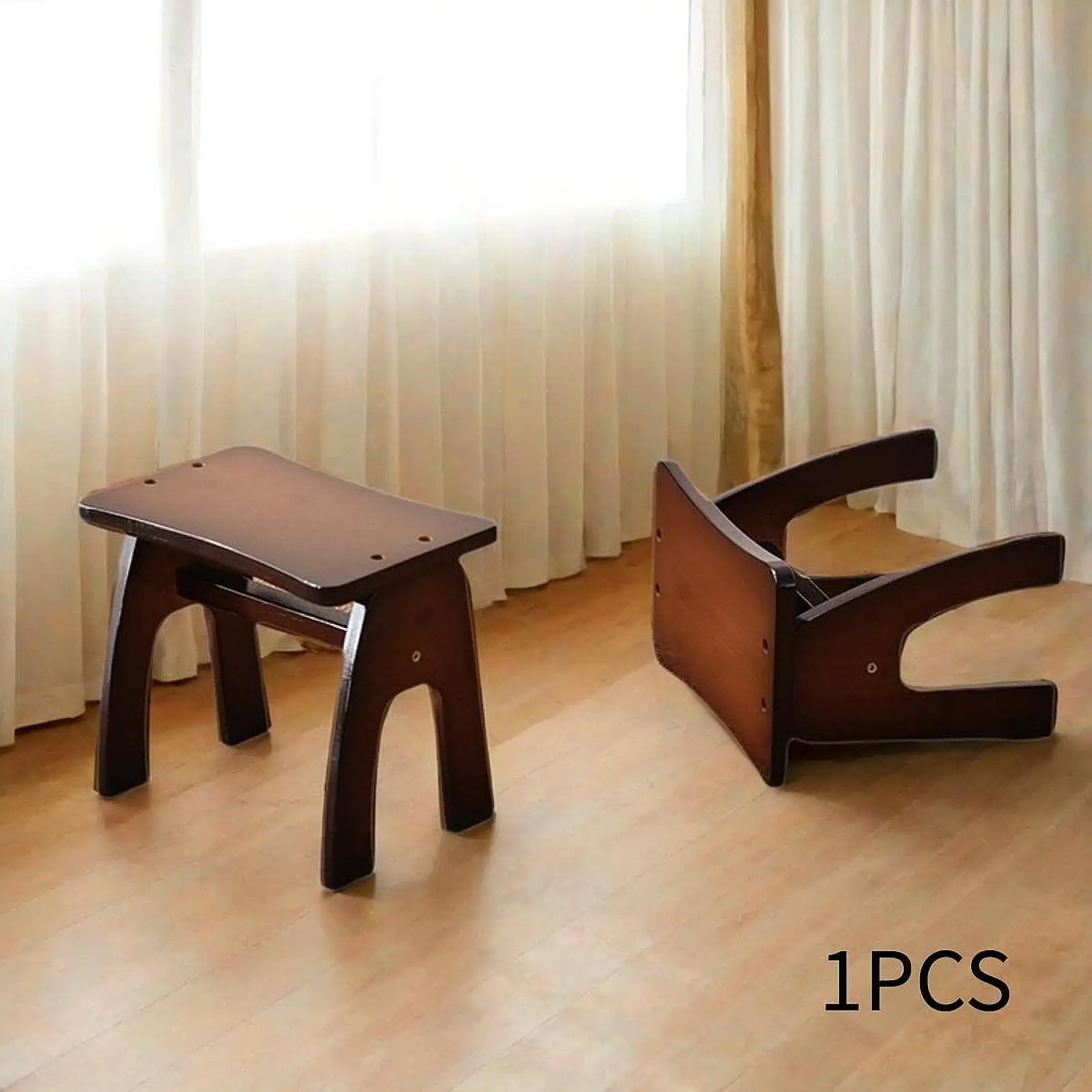 

Wood Stool Portable Simple Sturdy Footrest Shoe Changing Footstool Multipurpose for Kitchen Entryway Home Sofa Side Nursery