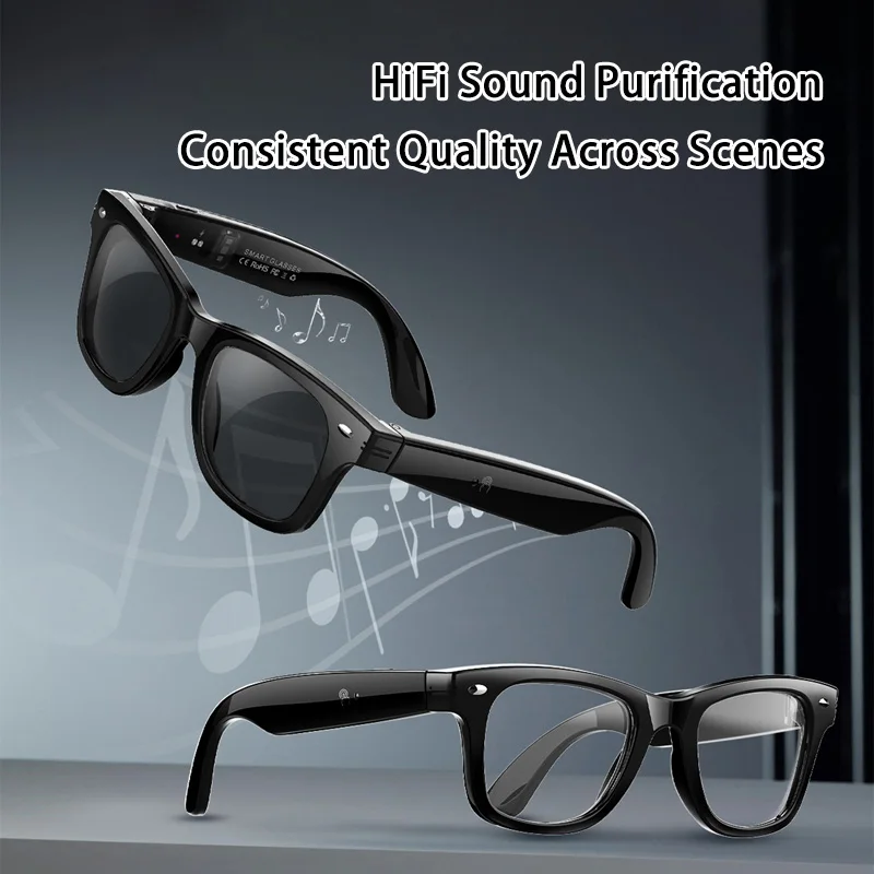 

Умные очки с искусственным интеллектом и камерой, солнцезащитные очки для записи видео, Bluetooth-вызов, спортивные наушники, переводчик, солнцезащитные очки с защитой от синего света