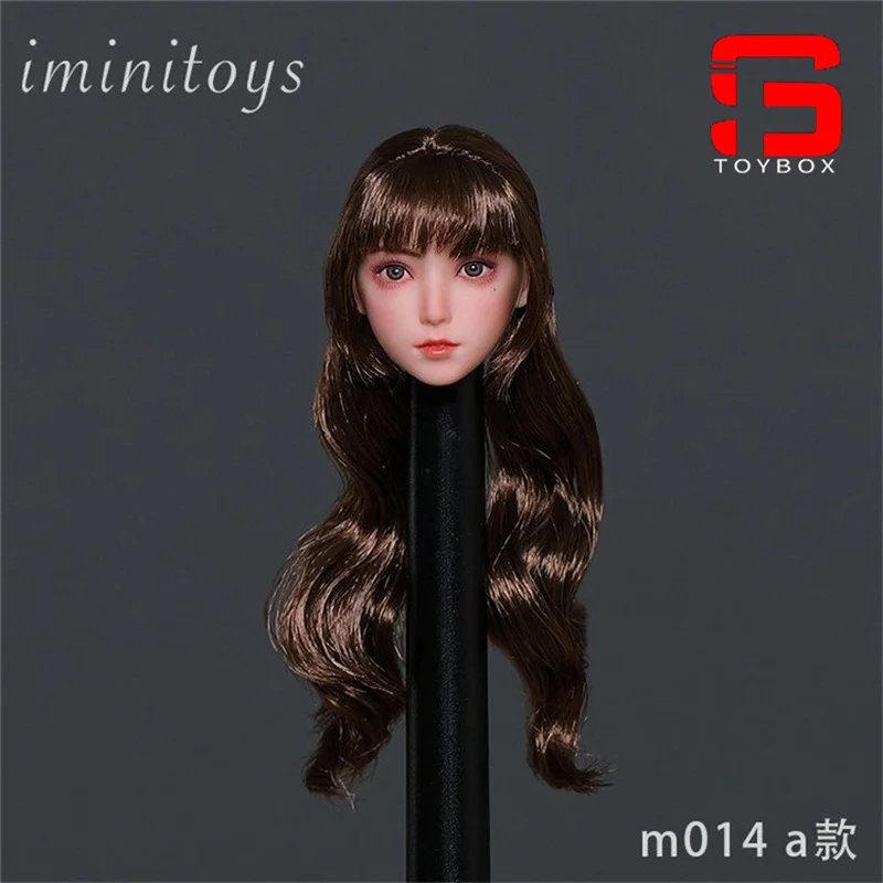 Iminitoys M014 1/6 Scale Anime Girl Head Sculpt Carving Model Fit 12'' Female Soldier Pale Action Figure Body Dolls