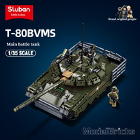 Hot-selling Xiaoluban Military Series T80 Main Battle Tank Building Block Assault Armored Vehicle Assembly Toy Boy Birthday Gift