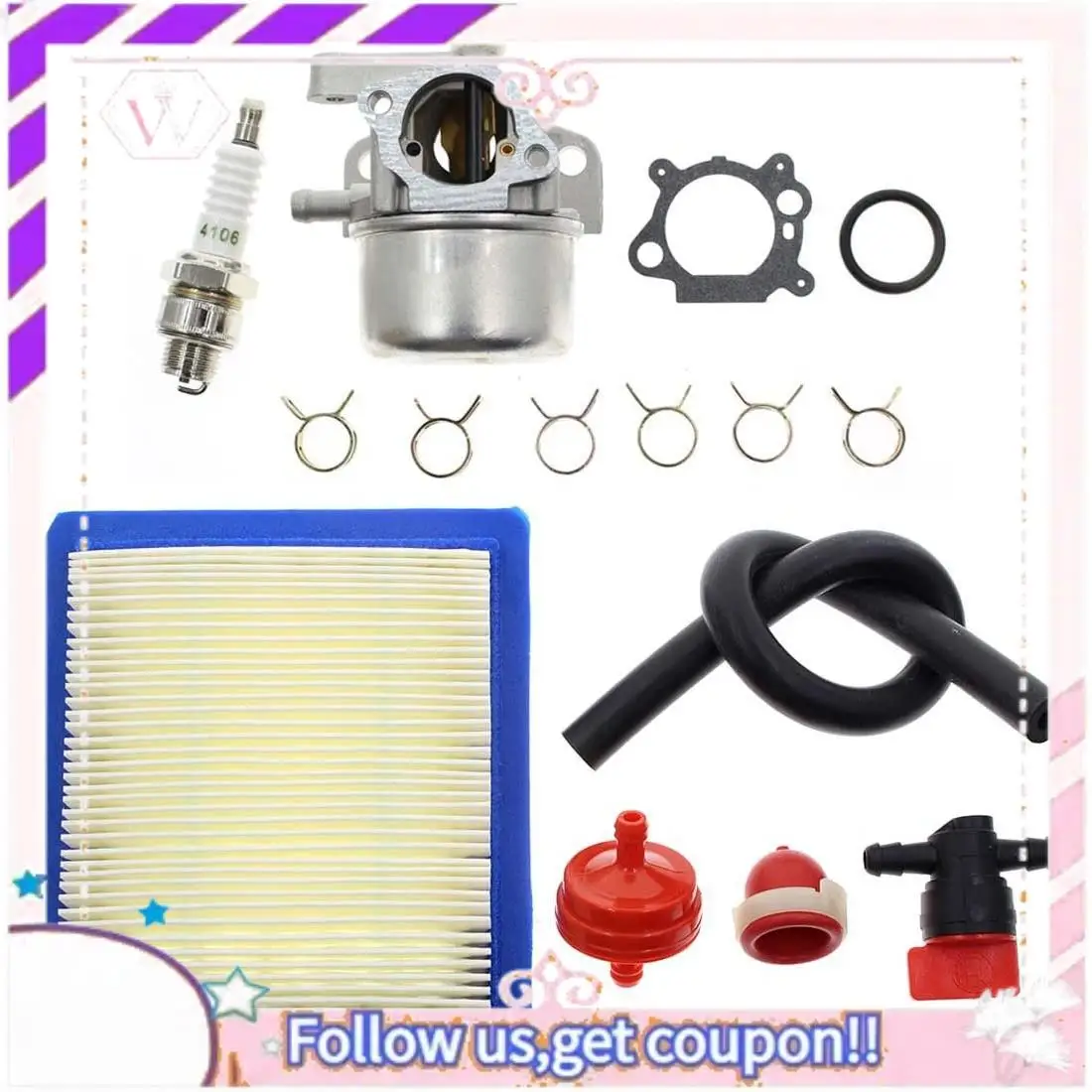 

Комплекты карбюраторов A76T для Briggs & Stratton 799866 790845 799871 796707 794304 12H800 Двигатель Toro Газонокосилка Carb Recycler