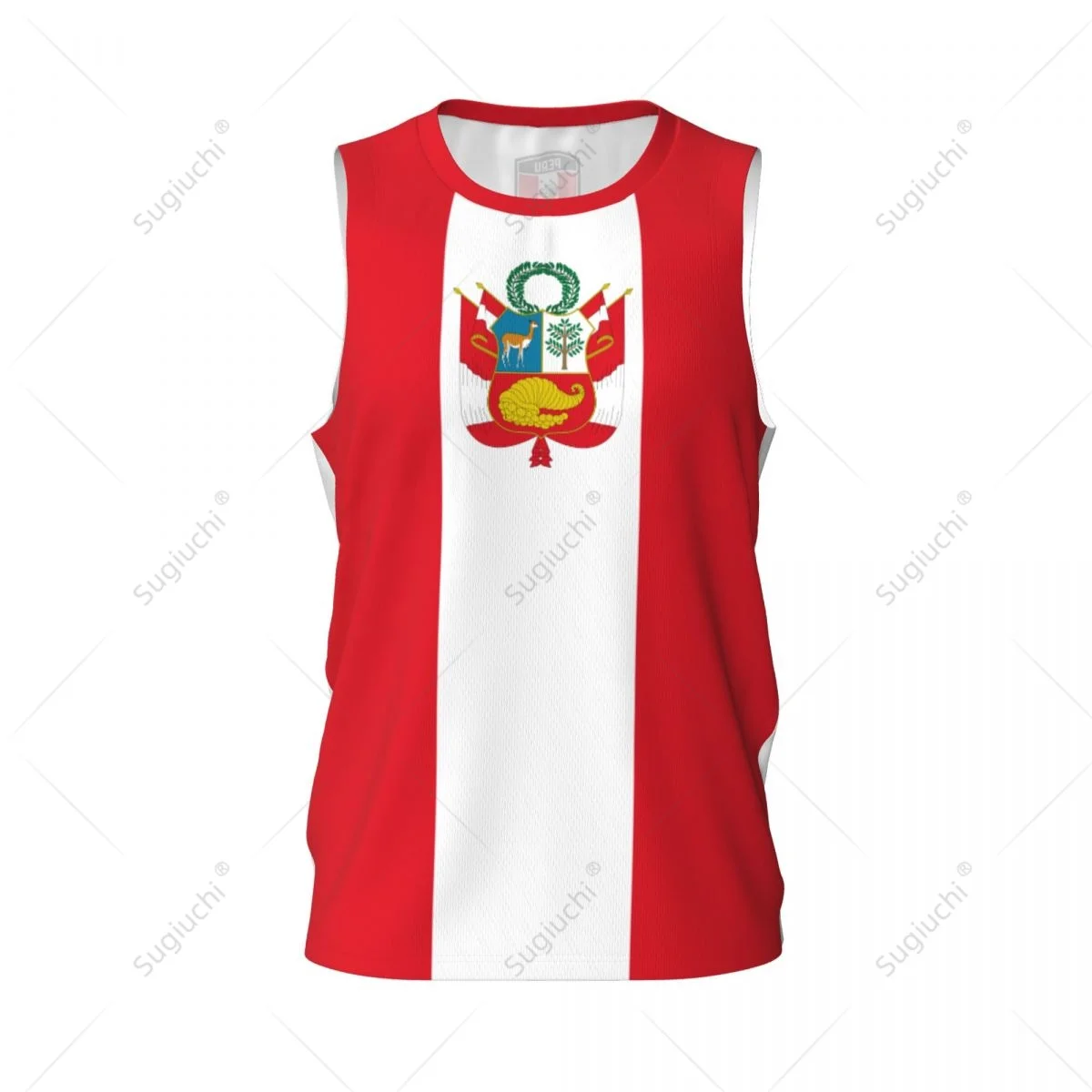 Peru Flag Men Basketball Sports Jersey Running Fitness Multifunction Sleeveless tshirt Exclusive Custom Name Nunber