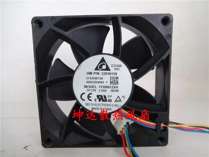 

Delta Electronics FFB0812XH BD98 DC 12V 2.00A 80x80x25mm 4-Wire Server Cooling Fan