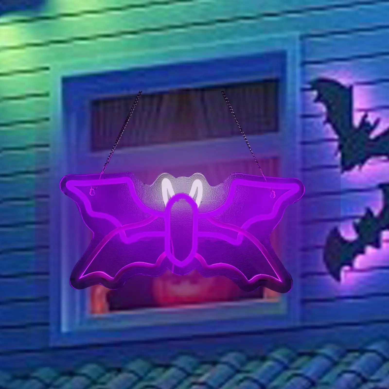 Bat Shaped Neon Sign Halloween Decoration Night Light Ambient Lighting Table