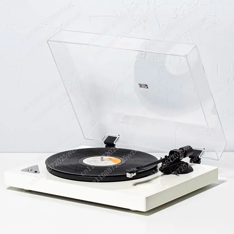 1 unit high fidelity, record player, acrylic turntable, bluetooth phonograph white glow, ideal for living room, audio studio