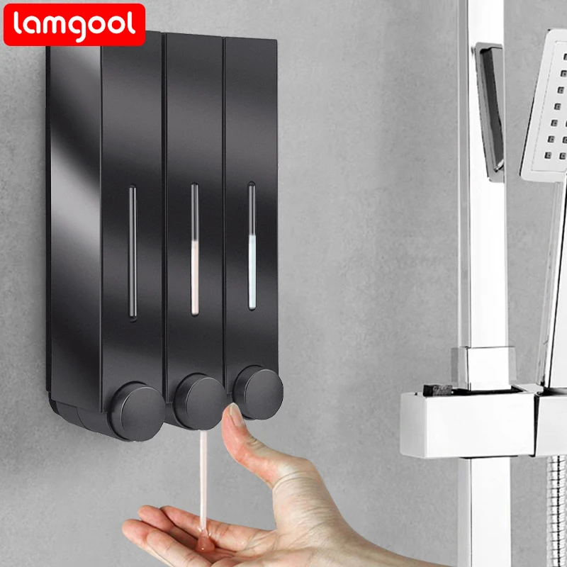 Lamgool 420ML Soap Dispenser Wall Mounted Manual shower soap dispenser Shower Gel wall detergent dispenser For Bathroom Hotel