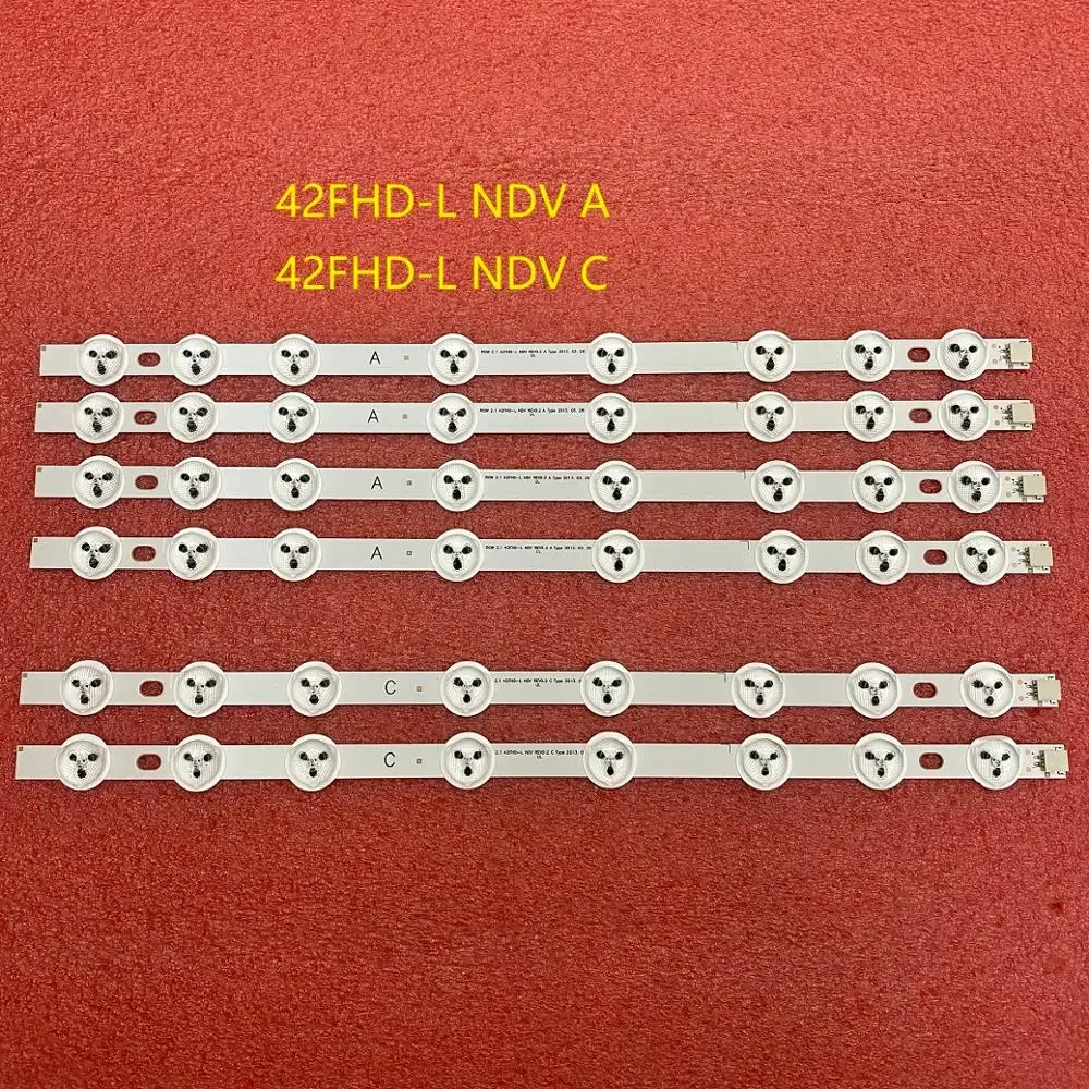 LED backlight strip(6) for VES420UNDL-N01 Vestel 42 42FHD-L NDV Hitachi D42F182N3C D42F167B3 TELEFUNKEN TE42182N25F1C10D