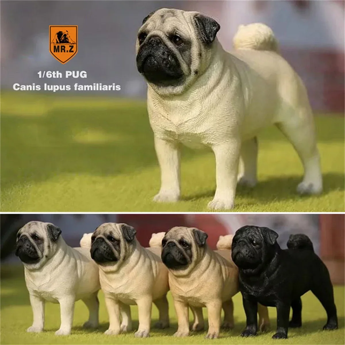 JXK Studio 1:6 Pug Dog Pet Healing Figure Canidae Animal Model Toy Collector Desktop Decor Adult Simulation  Gift Collection