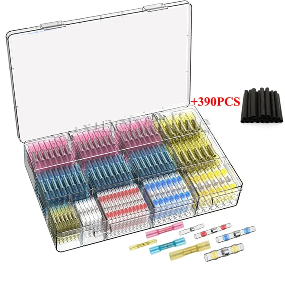 WOZOBUY Krimpkous Draadconnectoren SST21 Waterdichte Mouw AWG22-18 Butt Elektrische Splice Vertind Soldeer Seal Terminal