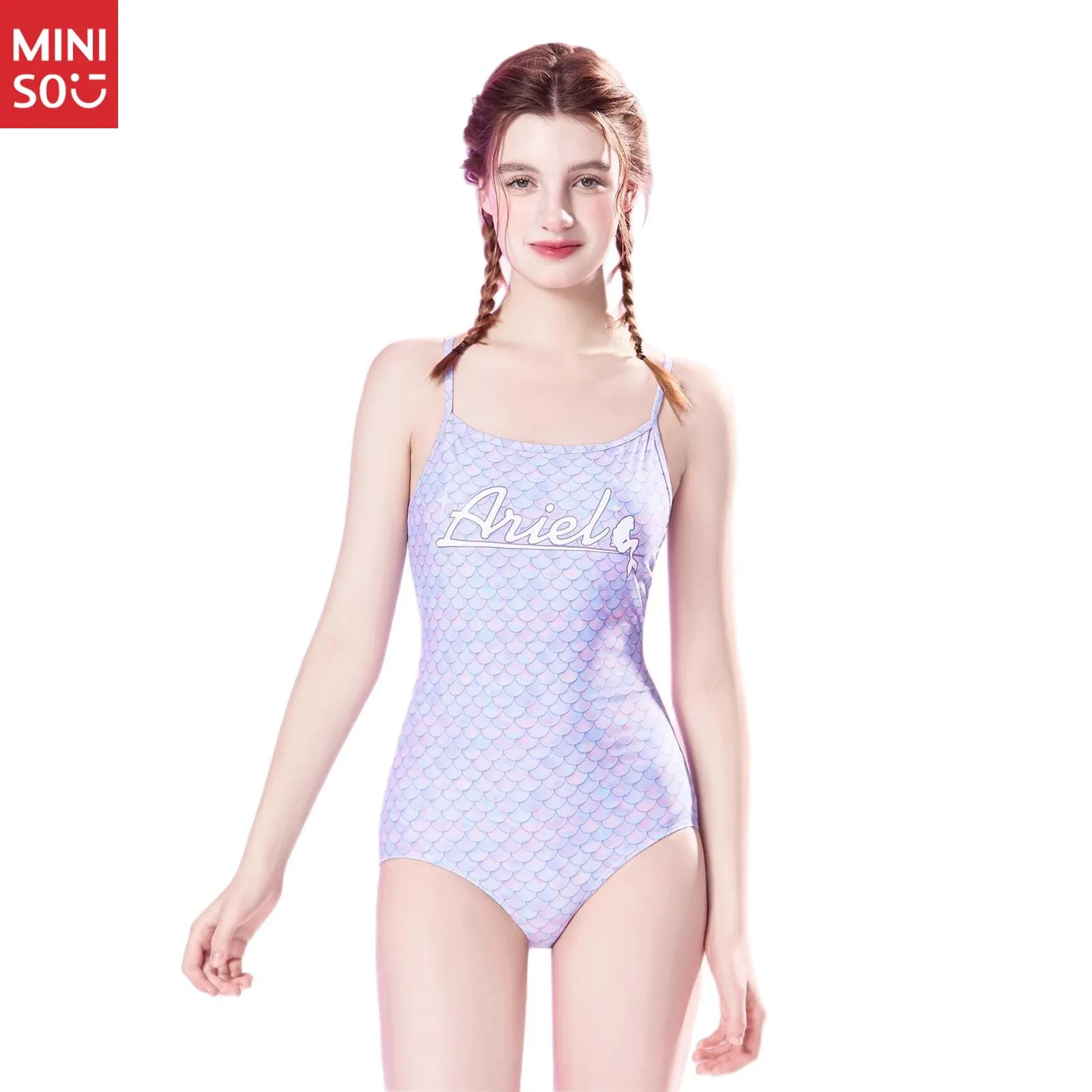 Baju Renang Miniso Atlantis Wanita untuk Kolam Renang, Latihan, Balap, Warna Baru, Model Skala Balap, Baju Renang Satu Potong