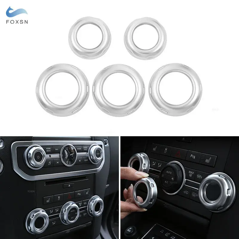 Car Air Conditioning Volume Knobs Trim Sticker For Land Rover Discovery 4 LR4 2010-2016 Range Rover Sport 2010-2013 Freelander 2