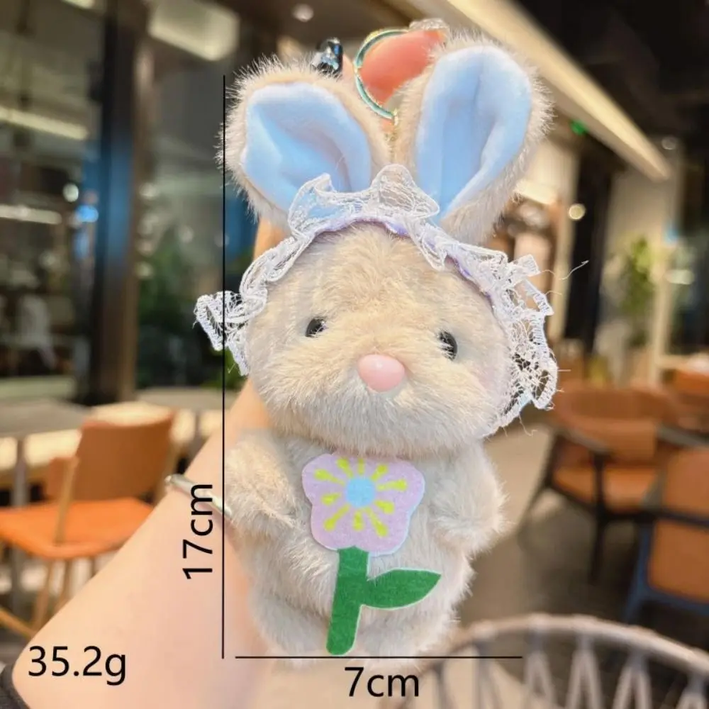 Creative Plush Cartoon Key Chains Rabbit Kawaii Key Rings Soft Trinket Bag Pendant Backpack Ornaments