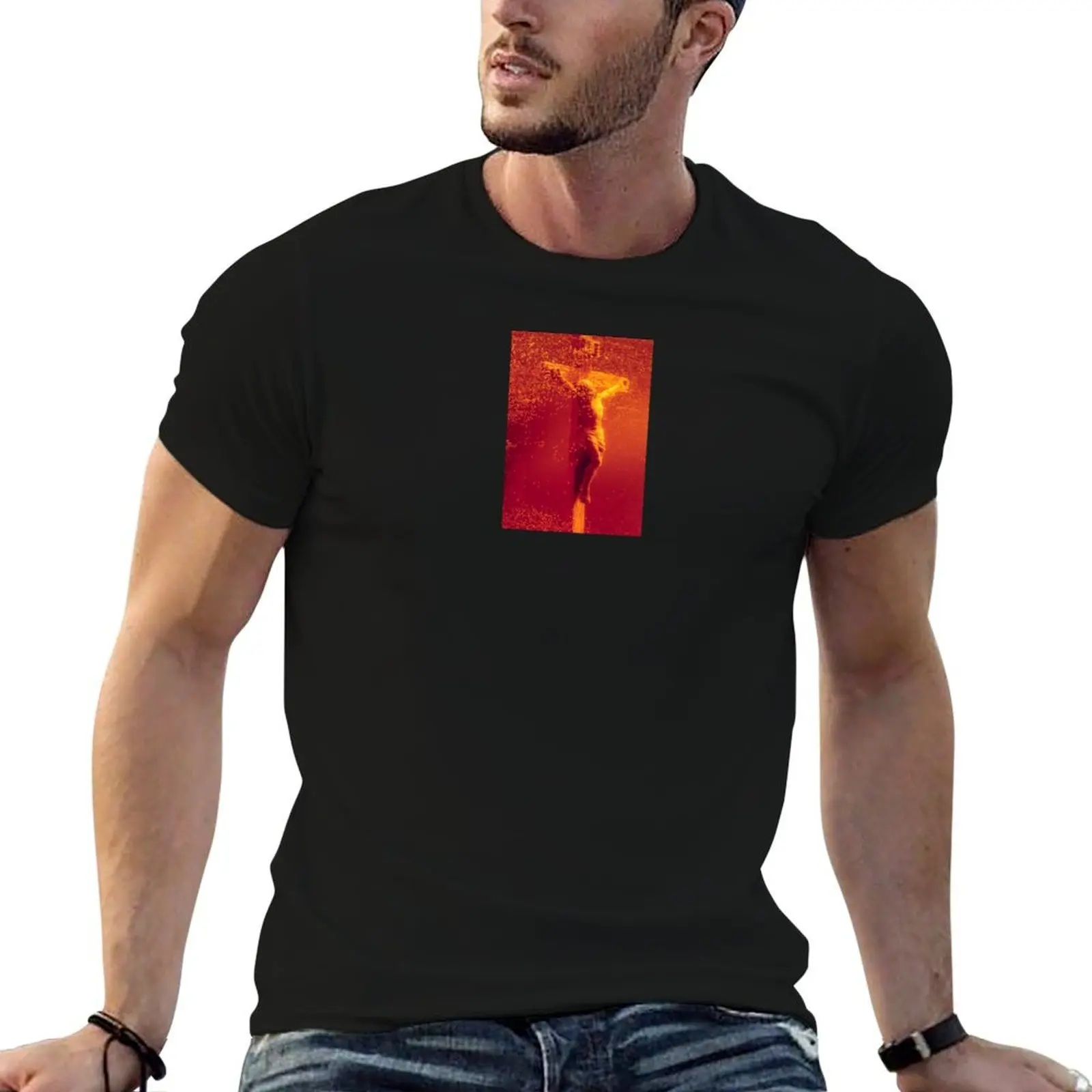 Camiseta de Andres Serrano Piss Christ Legins, camisetas gráficas para hombre, camisetas divertidas, camiseta de humor oscuro