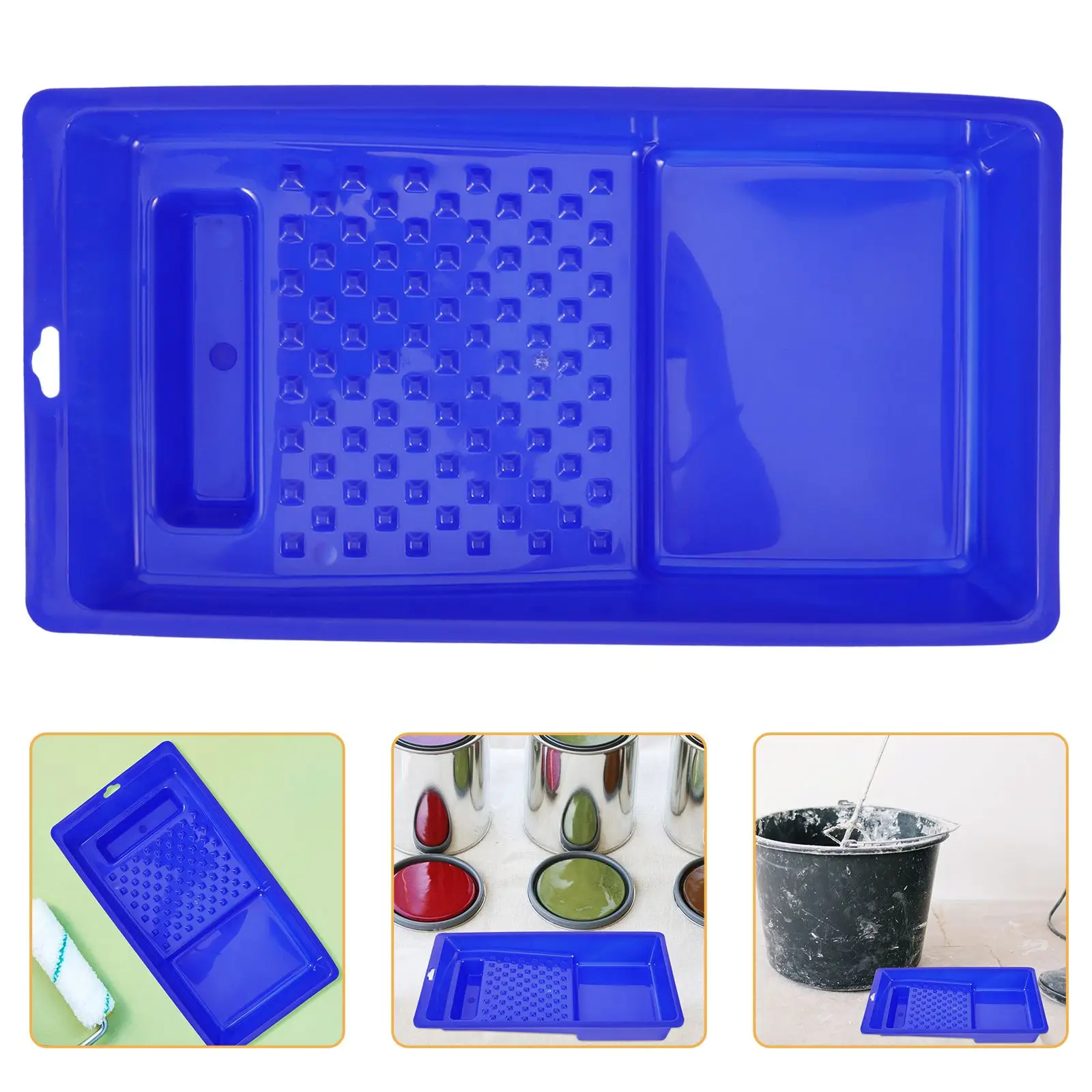 1pc Plastic Paint Holder Wall Paint Roller Tray Plastic Wall Paint Tray Pigment Mixing Tray Color Paint Tray 28.5x15x5cm