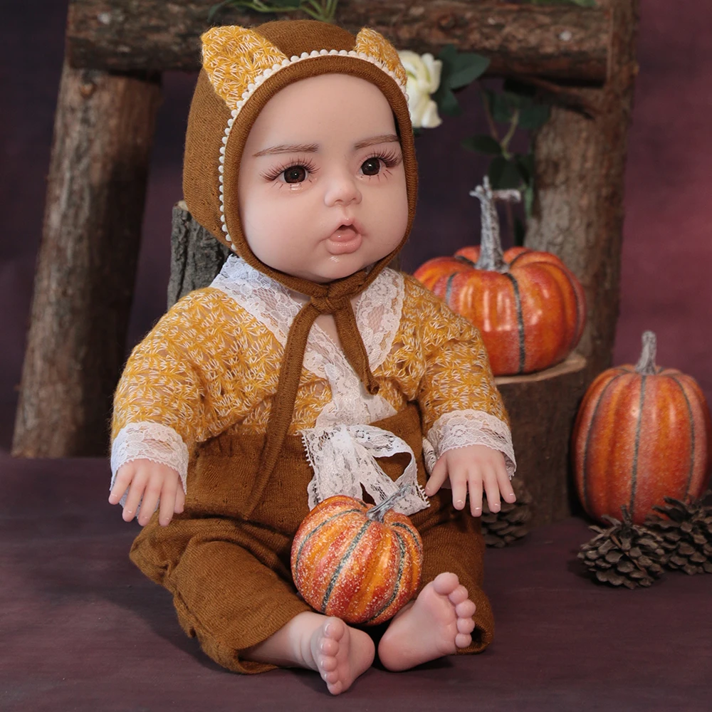 

Herpinker 18.5inch 3.04kg 100% Full Body Silicone Reborn Baby Doll Realistic Boy Girl Dolls Soft Baby DIY Blank Children Toys