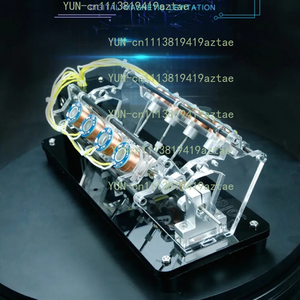 8 coil Electromagnet engine, engine model can be started, high speed motor, v type engine.