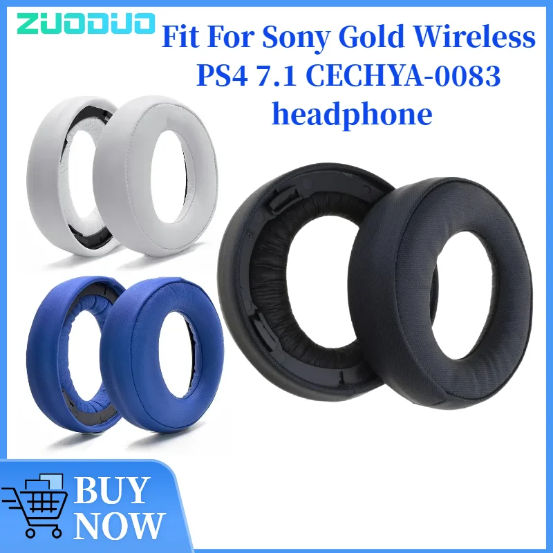 

ZUODUO Replacement Ear Pads Cushions for Sony Gold Wireless PS4 7.1 CECHYA-0083 Headphone Softer Protein Leather Earpads