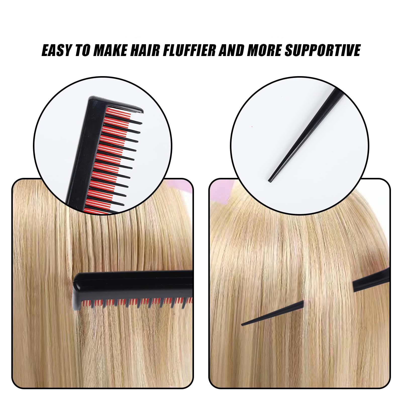 10 stücke Haar Styling Kamm Set Necken Haar Pinsel Triple Necken Kamm Ratte Schwanz Kämme Rand Pinsel Haar Schwanz Werkzeuge geflecht Werkzeug Schleife – Detail 4