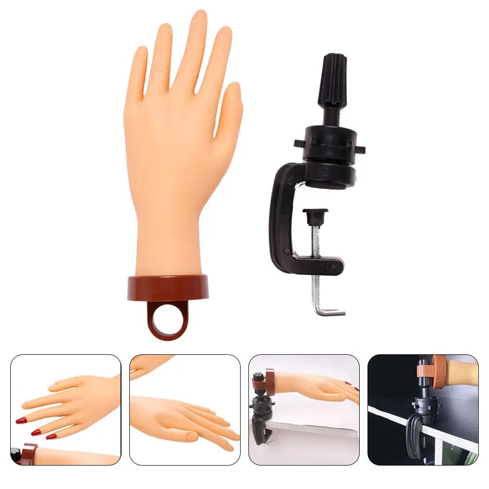 

Flexible Nail Practice Hand Professional Manicure Training Hand Nail Art Practice Tool for Beginners Reusable Lightweight PVC