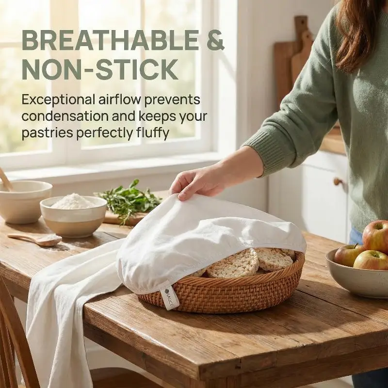 

Cloth Bowl Cover Reusable Washable Cotton Elastic Food Lid for Kitchen Dining Table BBQ Picnic Outdoor Storage