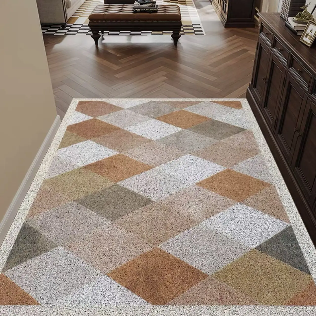 Minimalist Entrance Coil Mat - Scrape Mud, Wear-Resistant and Easy Maintenance, Anti-Slip for Entrance Hall