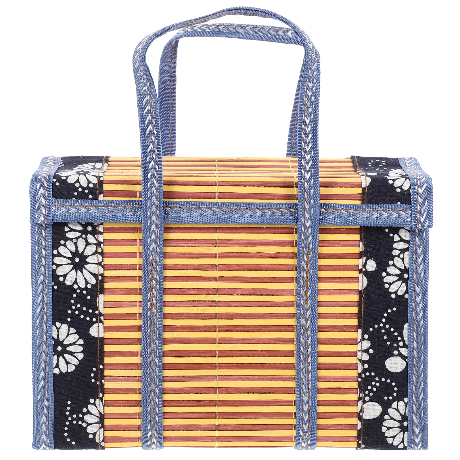 

1pc Woven Handheld Gift Festival Packaging Fruit Snacks Gift Household Storage Simple Bamboo Picnic Foldable Food Storage Woven