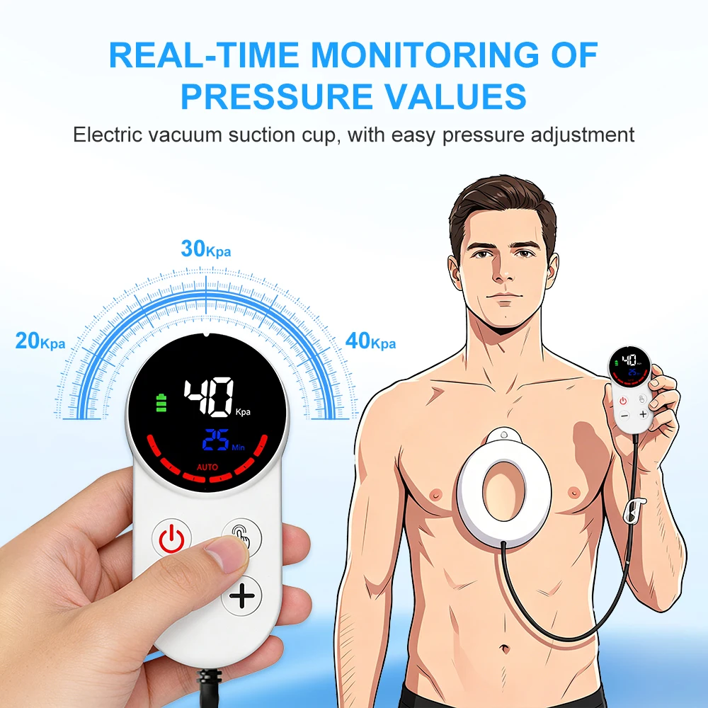 Electric Pectus Excavatum Orthosis Brace, Adjustable Pressure Pectus Excavatum Vacuum Bell,Sunken Sternum Brace for Adults&Child