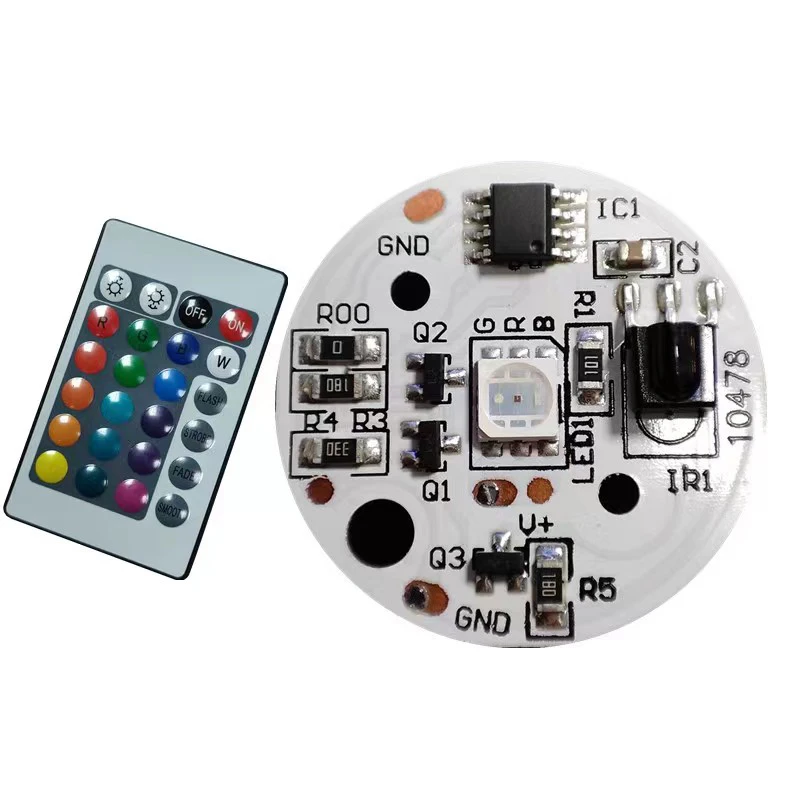 Input DC5V Muticolor gradient LED RGB light board and remote control(include battery)