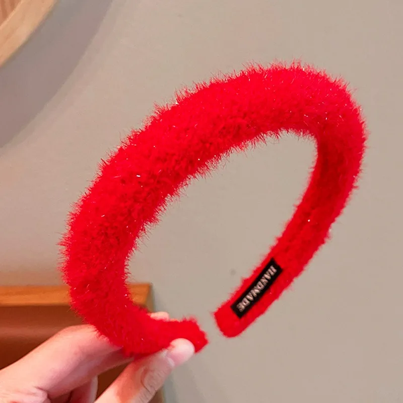 2026 Neues Weihnachts-Weinrotes Haarband für Mädchen, Frauen, Kinder, rutschfest, Plüsch, Pailletten, Samt, Schleife, Strass, Herz, Perle, Bär, Haarreif – Detail 12