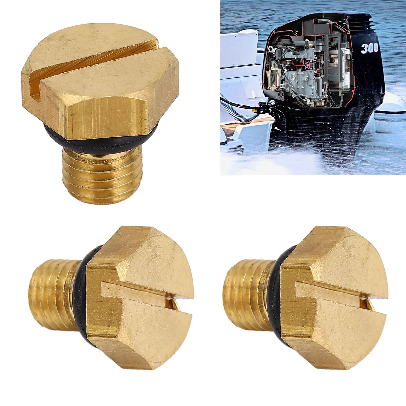 3Pcs Boats Carburetor Float Bowl Drain Screw with O Ring 6H3-14992-00 For 2T 40 50 60 75 to 90 Horsepower Outboard Engine
