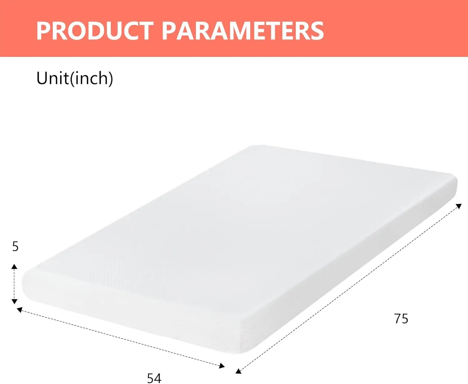 

5 Inch Gel Memory Foam Mattress Medium-Firm Mattress for Pressure Relief & Cooler Sleep Mattress for Kid Adults