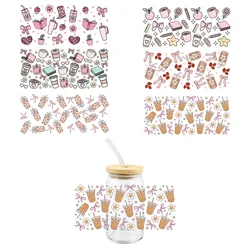 Cute UV DTF Wrap Transfer Stickers Cup Bow Design Transfer Decal Strong Waterproof Wrap For Glasses Cups Mugs DIY Decal
