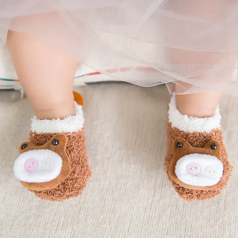 

0-18 Months Boy Girl Foot Socks Home Floor Socks Soft Kids Anti-slip Sole Booties Infant Indoor Hosiery Autumn Baby Girl Stuff