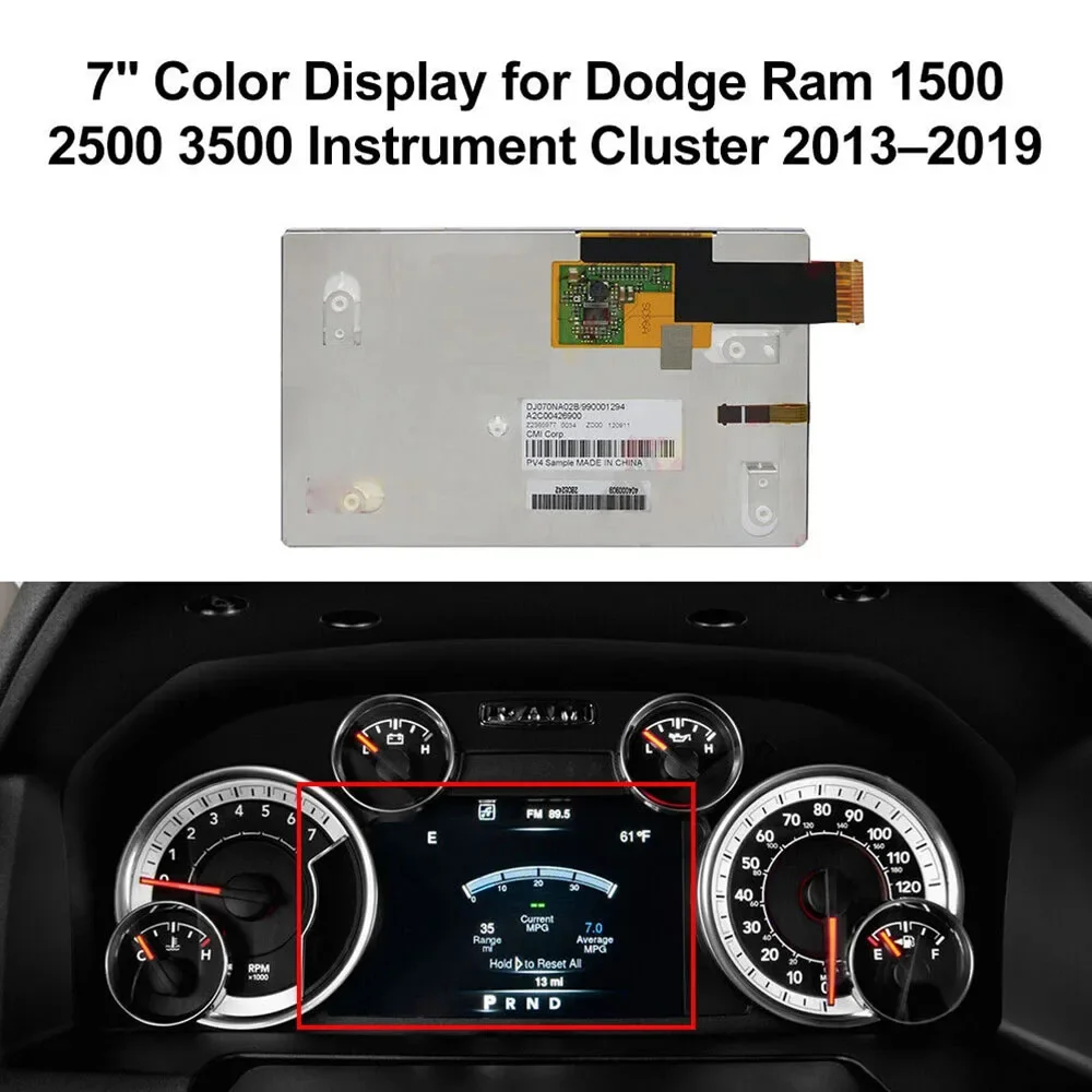 

For Dodge Ram 1500 2500 3500 2013 -2019 Instrument Panel Repair Original 7inch Color LCD Display Screen DJ070NA02B Suitable