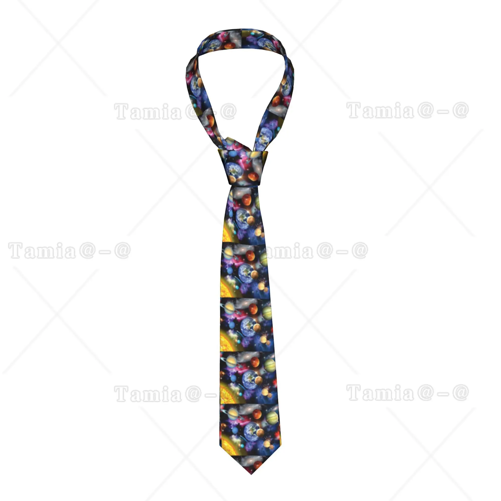 Custom Interesting Galaxy Art Tie Men Fashion Planetens Cosmos Silk Office Necktie