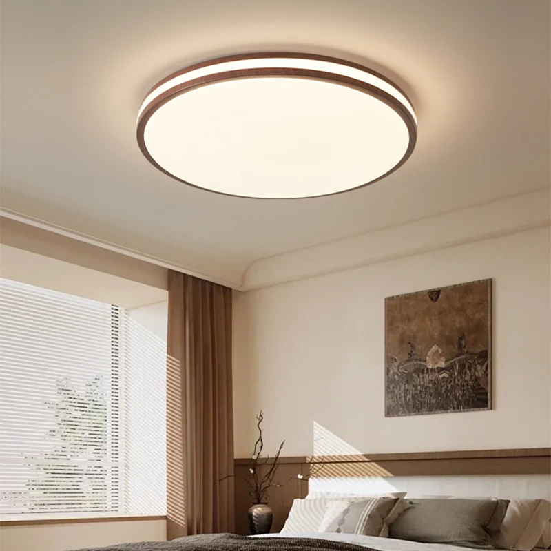 Retro Master Bedroom Lamp Ultra-thin Round Ceiling Lamp Eye Protection Study Lamp Medieval Style Master Bedroom Room Lamps