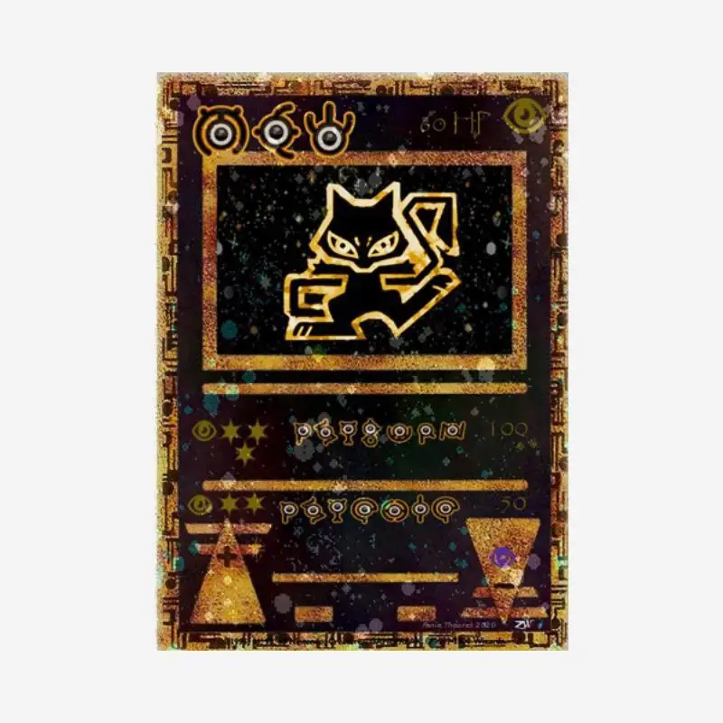 Pokemon PTCG Self Made Ancient Slate Fossil Series Flat Card Charizard Ditto Mewtwo Anime Collection Cards Toys DIY Gifts