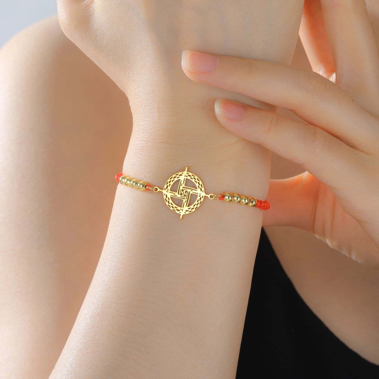 Kkjoy Slawisches Sonnensymbol Charm-Armband Edelstahl-Armband Heidnisches Slawisches Schutzzeichen Schmuck Geschenk für Heiden-Liebhaber – Detail 11