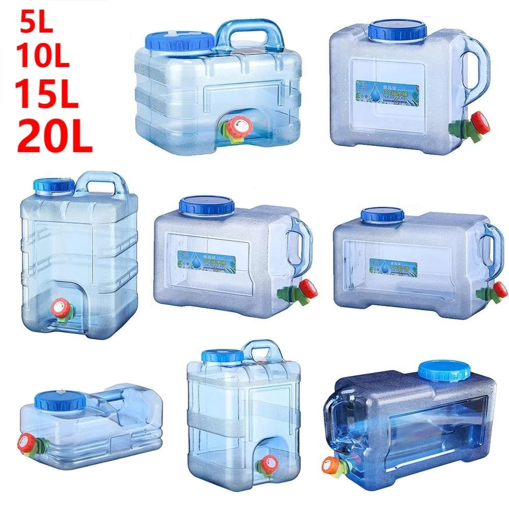 5/10/15/20L Portable Water Bucket Driving Pure Water Tank Water Storage Container with Faucet for Outdoor Camping Cooking Picnic