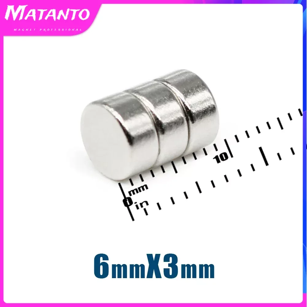 50/100/200/500PCS 6x3mm Small Round Powerful Magnetic Magnets N35 Neodymium Magnet Disc Rare Earth Magnets Strong