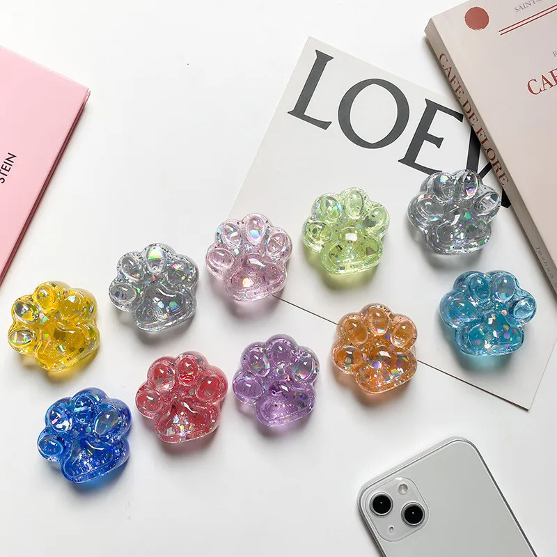 

Glass Footprint Mobile Phone Socket Phone Stretch Bracket Phone Stand Finger Holder For iPhone 15 17 All Phone Grip Tok Griptok