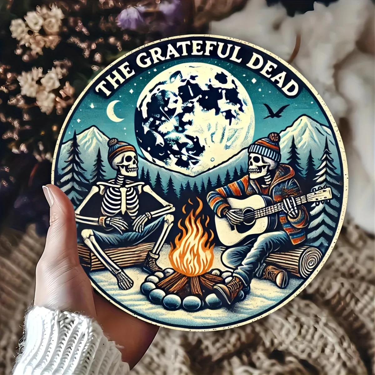 [Vintage The Grateful Dead] Estilo Vintage The Grateful Dead 1 pieza de letrero artístico de pared de aluminio y Metal |   Decoración interior y exterior