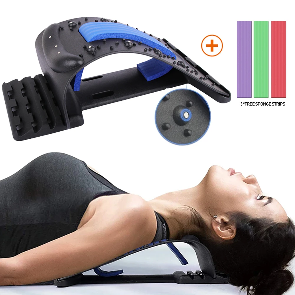 Neck Stretches Massager Apparatus Shoulder Neck Therapy Back Support Stretch Lumbar Spine Adjustable Yoga Fitness Exercise Aid