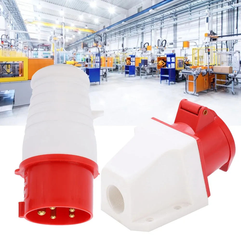 1 Set 5Pin Industrial Plug Connector 16A 3 Phase Industrial Plug 3P+N+E IP44 Waterproof Plug & Airport Terminal