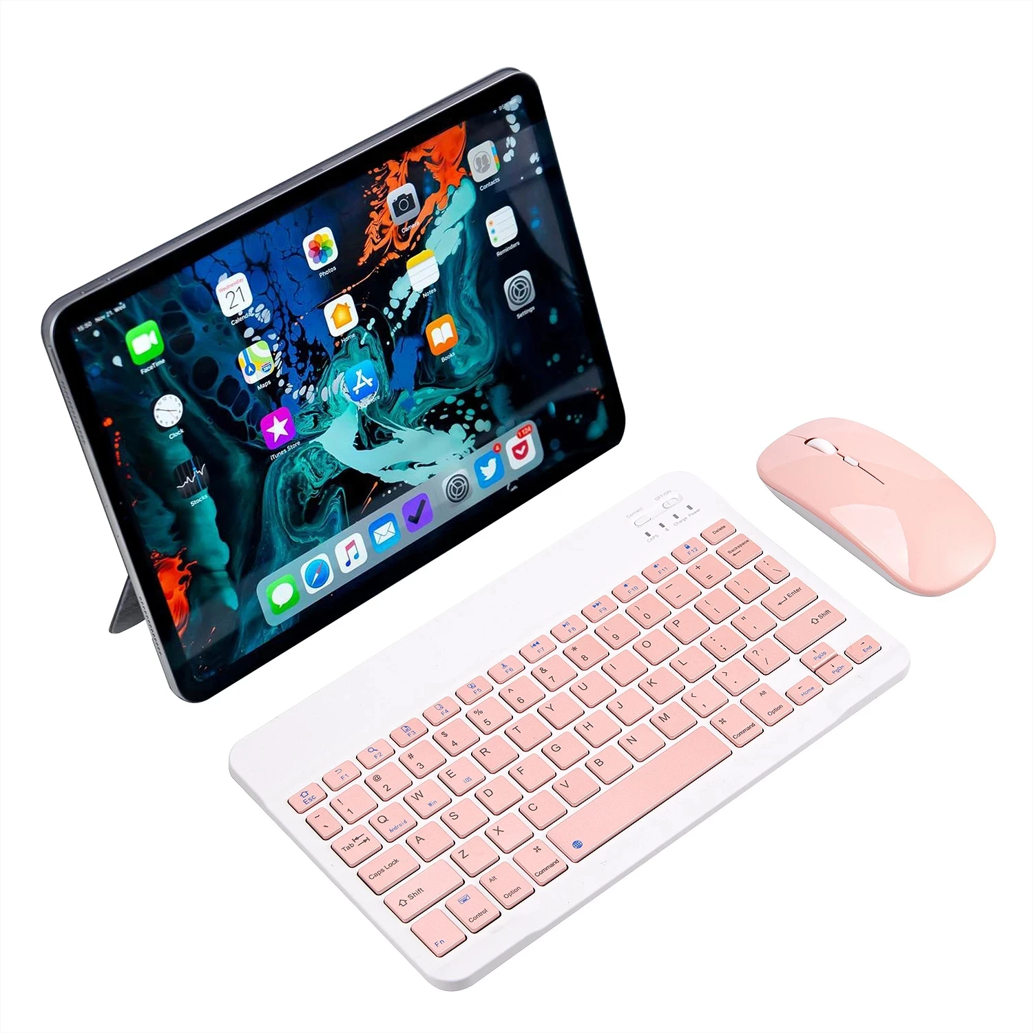 Colorful pink green blue purple ultrathin mini mute Bluetooth Wireless Keyboard For Ipad  Android ios Mobile Phone Pc Laptop