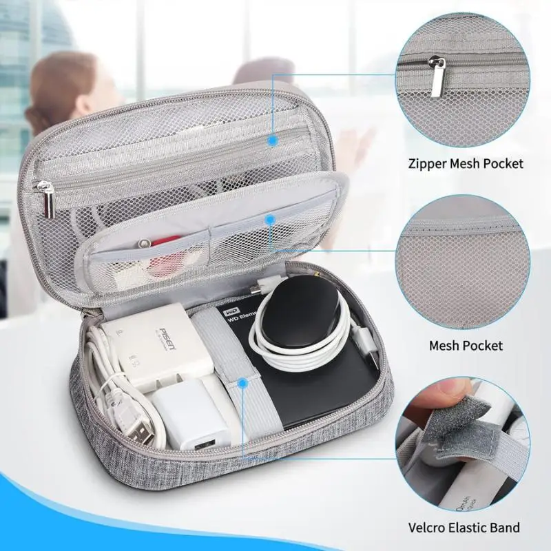 【C】Cable Storage Bag Electronic Organizer Digital Charger Wires USB Power Pouch Portable Travel Accessories Supplies view 2