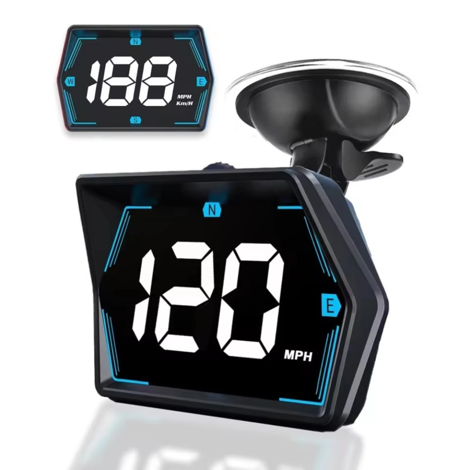Intelligenter digitaler GPS-Tachometer, universelles Head-up-Display, LED-HUD mit Übergeschwindigkeitsalarm, Müdigkeit, Fahralarm für alle Fahrzeuge